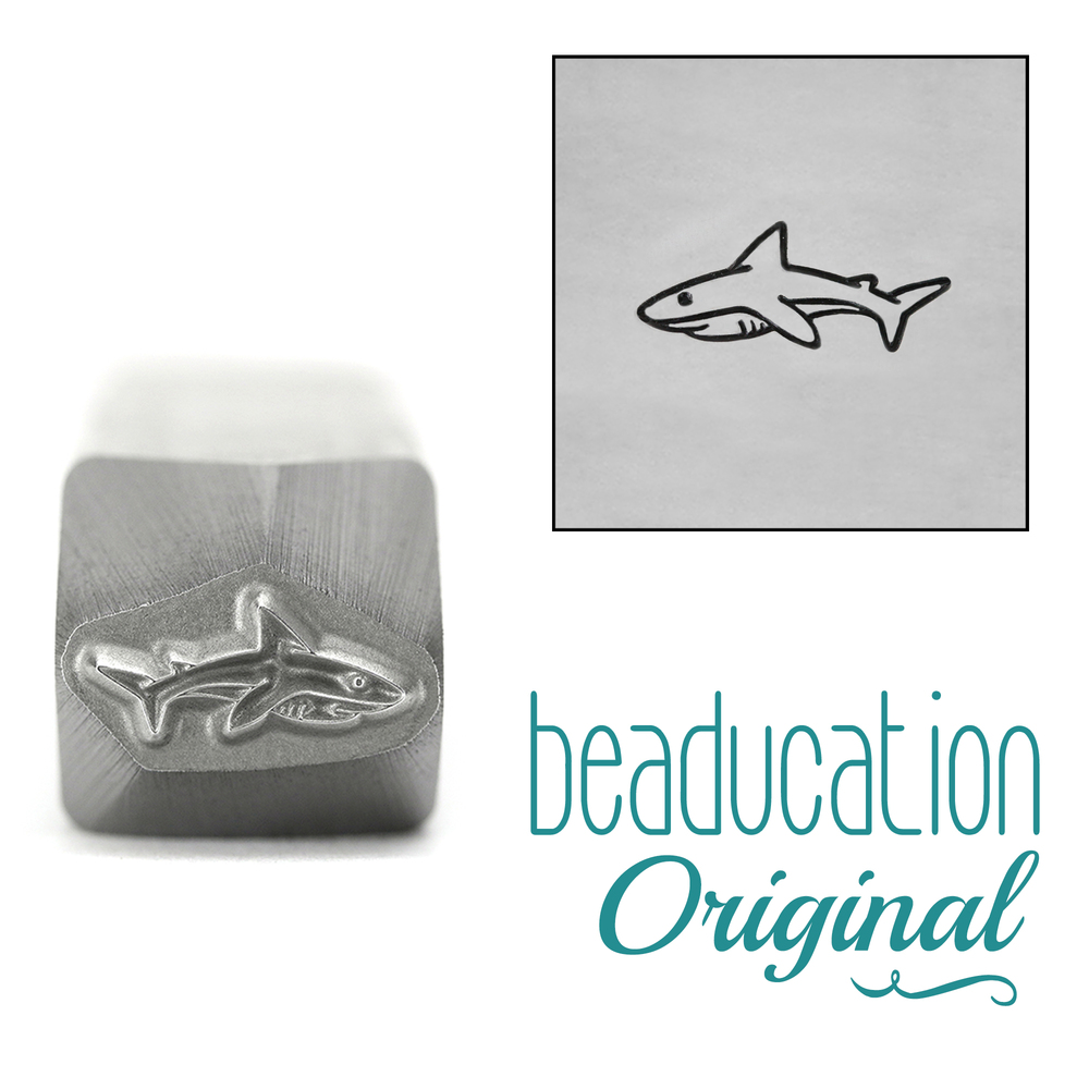 Metal Stamping Tools Mama or Papa Shark Metal Design Stamp, 10mm - Beaducation Original